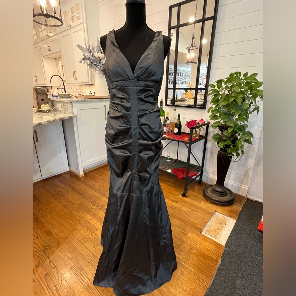 Xscape black rousched gown, 14